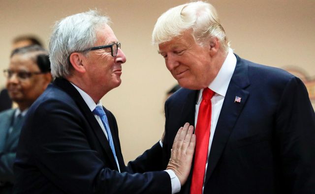 Predsednik evropske komisije Jean Claude-Juncker se bo z ameriškim kolegom Donaldom Trumpom srečal jutri ob 19.30 po srednjeevropskem času. FOTO: Pool New Reuters