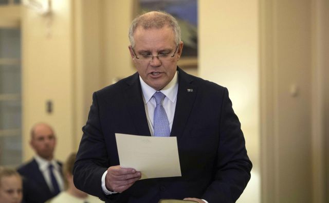 Novi avstralski premier Scott Morrison med prisego. FOTO: AP/Andrew Taylor