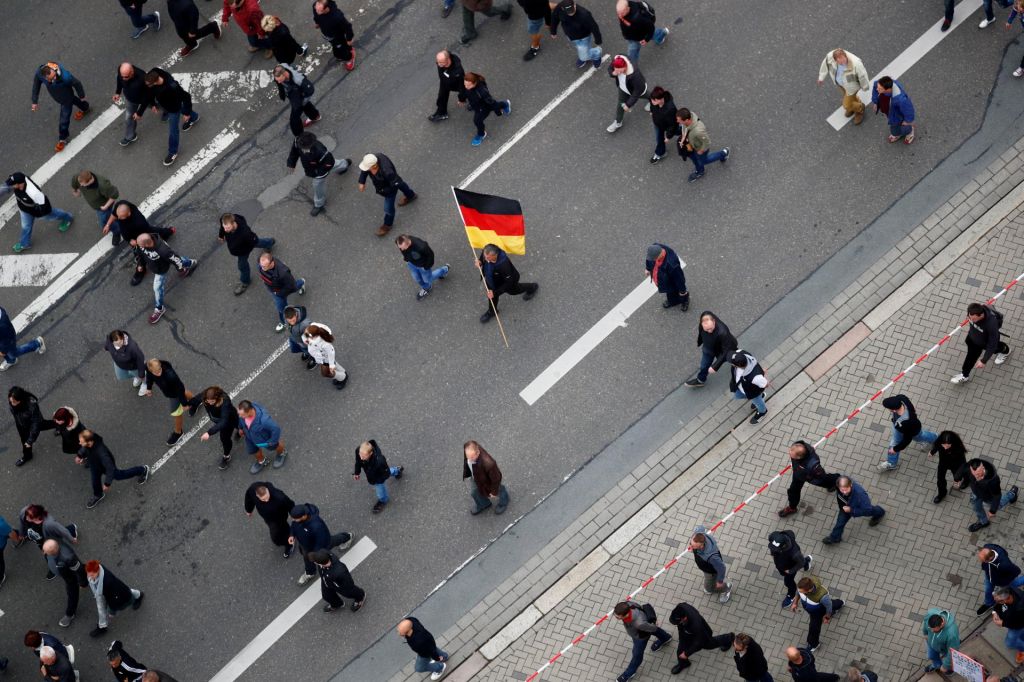 FOTO:Spet množične demonstracije v saškem Chemnitzu