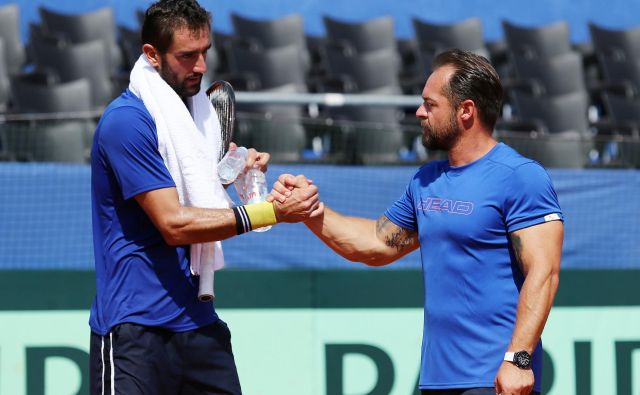 Prvi hrvaški lopar Marin Čilić in kapetan Željko Krajan, sicer tudi trener Polone Hercog, sta optimistična pred polfinalom.<br />
Foto Reuters