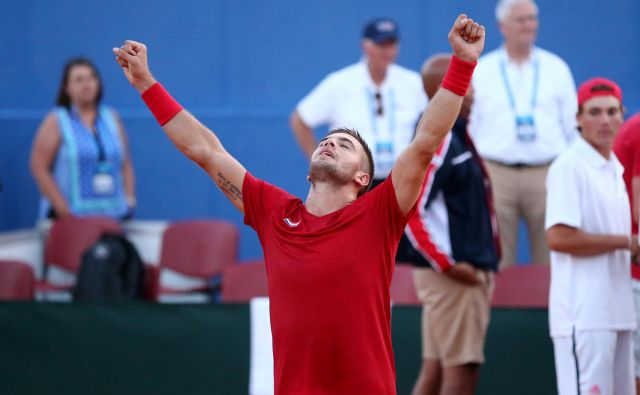 Borna Čorić se je razveselil napredovanja Hrvaške. FOTO: Reuters