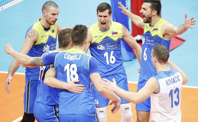 Slovenski odbojkarji so bili v tednu dni še drugič boljši od belgijskih. FOTO: FIVB