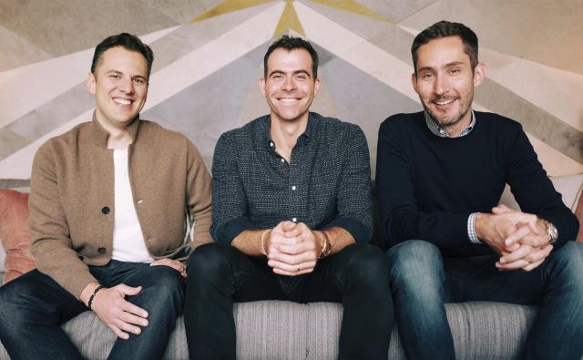 Adam Mosseri (na sredini), Kevin Systrom (desno) in Mike Krieger (levo). FOTO: Instagram/Facebook Inc./AP