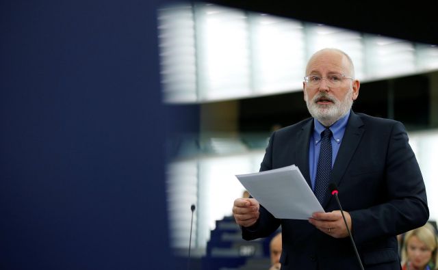 Frans Timmermans odločno zagovarja spoštovanje evropskih vrednot. FOTO: Reuters