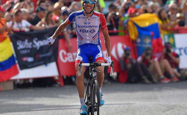 Thibaut Pinot je v odlični formi, kar je dokazal z zmago na dirki Milano-Torino, danes bo eden glavnih favoritov za zmago. Foto AFP