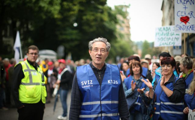 Branimir Štrukelj, glavni tajnik Sviza je današnja pogajanja ocenil za »relativno normalna«.FOTO: Jure Eržen/Delo