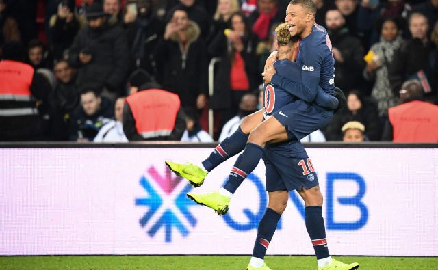 Za novo zmago PSG sta zadela Kylian Mbappe in Neymar. FOTO: Franck Fife/AFP