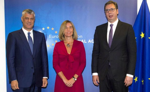 Zadnji krog dialoga med Srbijo in Kosovom je bil sredi julija, septembra sta se Vučić in Thaçi ločeno sestala s Federico Mogherini. FOTO: westernbalcans.com