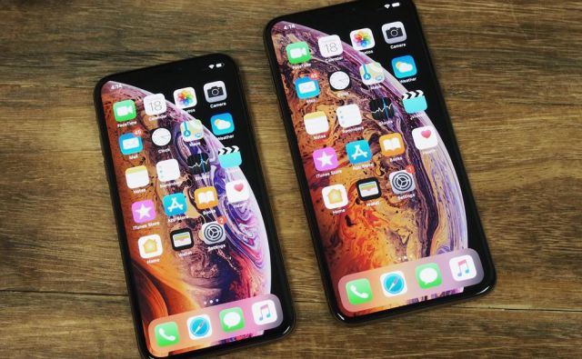 Apple xs in xs max – dva centimetra in 100 evrov razlike. FOTO: Apple