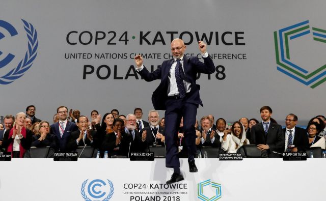 Predsedujoči COP24 Michal Kurtyka je navdušen nad rezultatom. FOTO: Kacper Pempel/Reuters