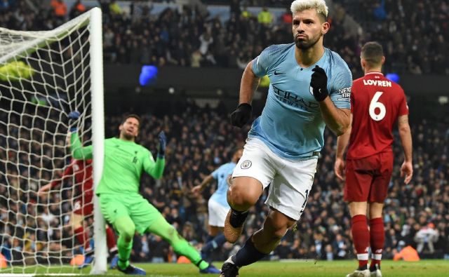 Sergio Aguero je mojstrsko premagal Alissona. FOTO: AFP