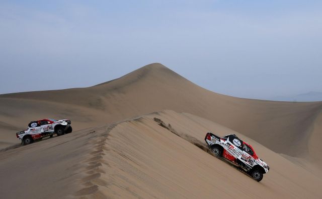 Nasser al-Attiyah je bil prehiter tudi za Sebastiena Loeba. FOTO: Franck Fife/AFP