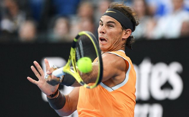 Rafael Nadal se v Melbournu do letos še nikdar ni v finale prebil brez izgubljenega niza. Tokrat se je poigral s prvimi šestimi tekmeci. FOTO: AFP