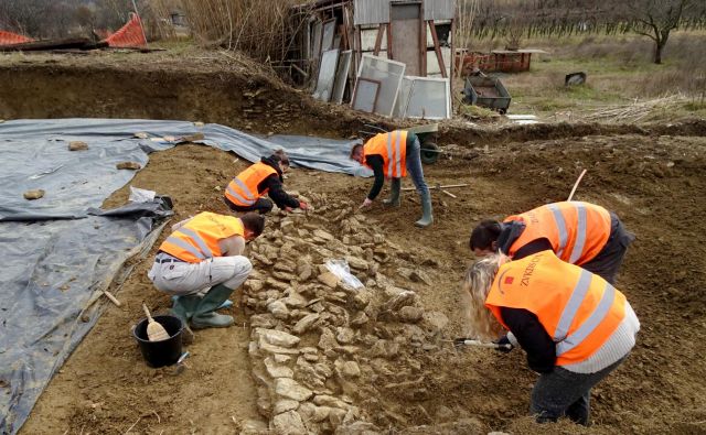 Arheologi Zavoda za varstvo kulturne dediščine morajo izkopavanja na trasi drugega tira končati do konca septembra. FOTO: Miha Murko