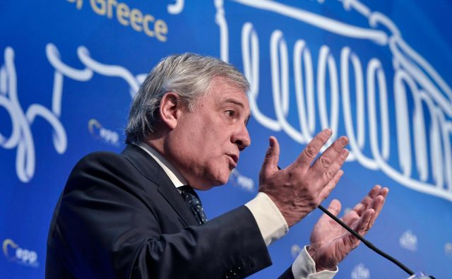 Predsednik evropskega parlamenta Antonio Tajani.<strong> </strong>FOTO: Louisa Gouliamaki Afp