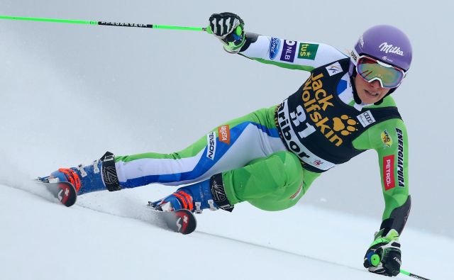 Ilka Štuhec je začela nekoliko zadržano. FOTO: Tomi Lombar/Delo