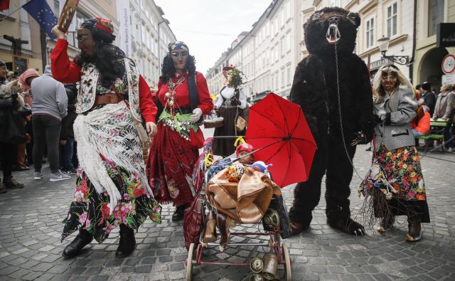 Zmajev pustni karneval v Ljubljani. FOTO: Uroš Hočevar/Delo