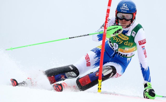 Slovakinja Petra Vlhova je v svojo korist odločila veleslalom za svetovni pokal v Špindlerjevem mlinu. FOTO: Tomi Lombar