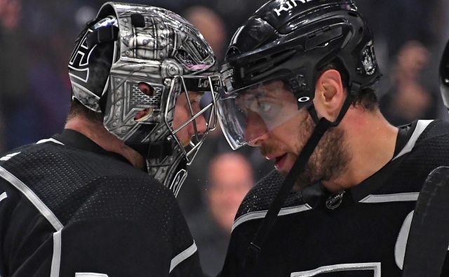 Anže Kopitar je v loteriji edini zadel, Jonathan Quick pa zaklenil mrežo. FOTO: Jayne Kamin-Oncea/Reuters