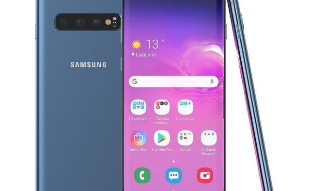 Galaxy s10 ima na hrbtni strani tri objektive: običajnega, teleskopskega in ultraširokokotnega. FOTO: Samsung