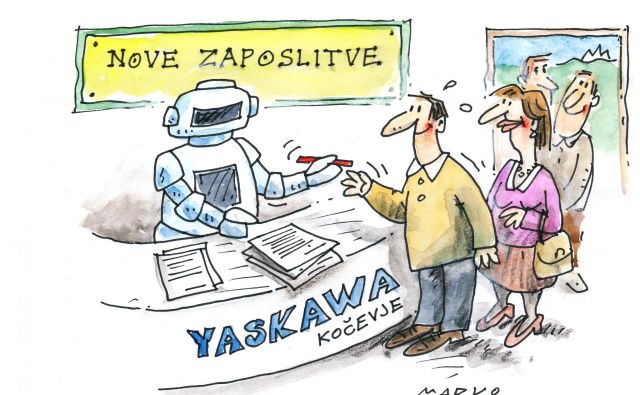 Novo tovarno so japonski lastniki zgradili iz nič (gre za tako imenovano »greenfield naložbo«). KARIKATURA: Marko Kočevar