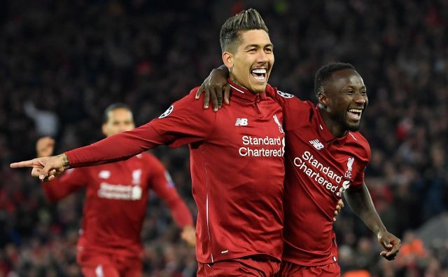 V Liverpooli sta potopila Porto nekdanja nogometaša iz bundeslige: napadalec Roberto Firmino in Naby Keita, nekdanji soigralec Kevina Kampla. FOTO: AFP