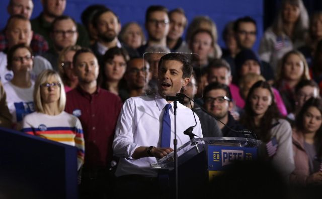 Župan Pete Buttigieg je v domačem South Bendu v Indiani tudi uradno vstopil v predsedniško tekmo. Foto: AFP