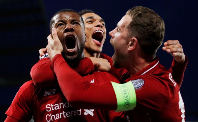 Georginio Wijnaldum, Jordan Henderson, Trent Alexander-Arnold in drugi rdeči bojevniki so na Anfieldu čarali. FOTO: Reuters