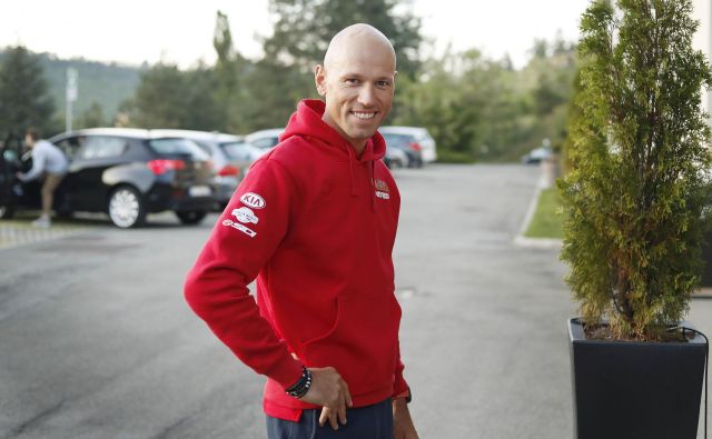 Kristijan Koren, na fotografiji pred startom Gira v Bologni, je moral zapustiti krog po Italiji. FOTO: Leon Vidic