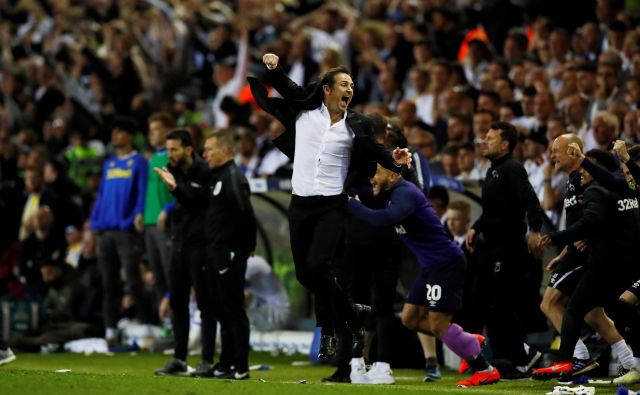 Frank Lampard je nekoč blestel v majici Chelseaja, zdaj na klopi Derbyja. Ukanil je tudi Marcela Bielso (Leeds). FOTO: Reuters