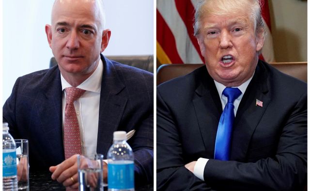 Jeff Bezos je pred šestimi leti kupil <em>Washington Post</em>, časnik, katerega stališča so vse prej kot naklonjena Trumpovi politiki. FOTO: Reuters