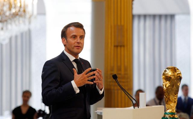 Predsednik Emmanuel Macron je napadel Uefo ... FOTO: AFP