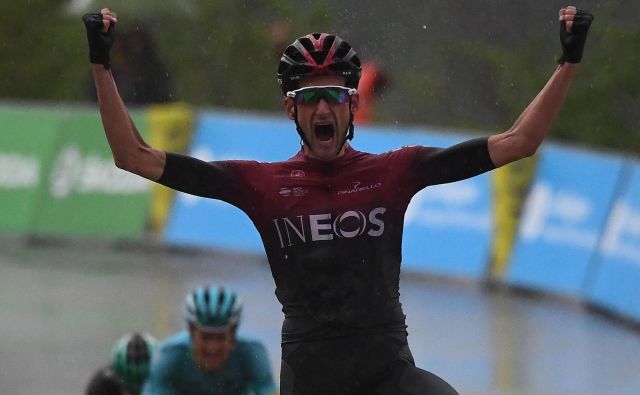 Wout Poels je slavil zmago v 7. etapi kriterija Dauphine. FOTO: Anne-Christine Poujoulat/AFP