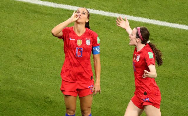 Alex Morgan se je takole veselila odločilnega gola. FOTO: Reuters