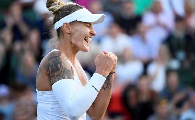 Polona Hercog se je četrtič v karieri prebila v 3. kolu turnirja za veliki slam, a tako velike zmage kot sinoči za preboj med 32 še ni dosegla. FOTO: Reuters