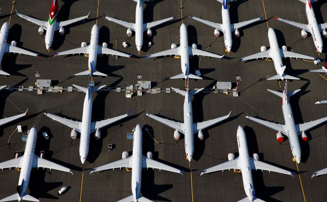 Prizemljena letala boeing 737 max v Seattlu. Foto: Reuters