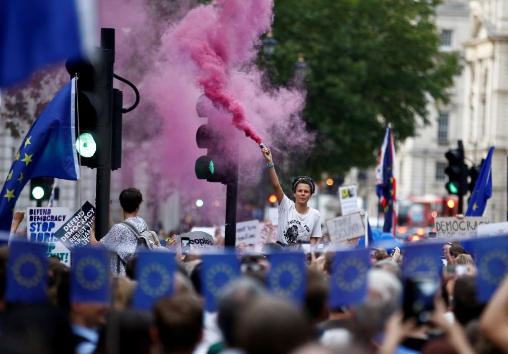 FOTO:Slikovite podobe protestnikov: Brexita brez dogovora ne želimo