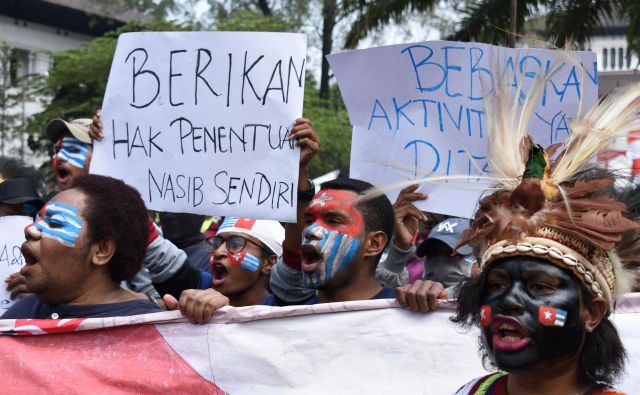 Protestniki v Papui in Zahodni Papui zahtevajo neodvisnost od Indonezije. FOTO: AFP