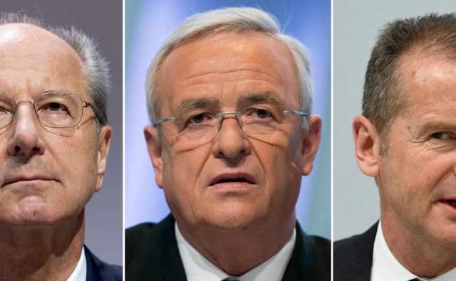 Z leve Hans Dieter Poetsch, Martin Winterkorn, Herbert Diess FOTO: AFP