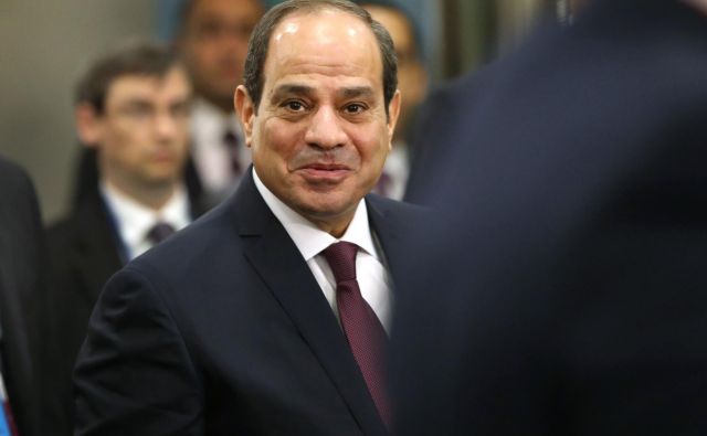 Abdel Fatah al Sisi na zasedanju generalne skupščine ZN v New Yorku 24. septembra letos. FOTO: Spencer Platt/AFP