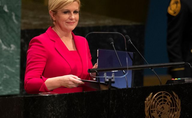 Tudi hrvaška predsednica<strong> </strong>Kolinda Grabar-Kitarović se ne želi odreči volivcem na skrajni desnici. Foto: Afp