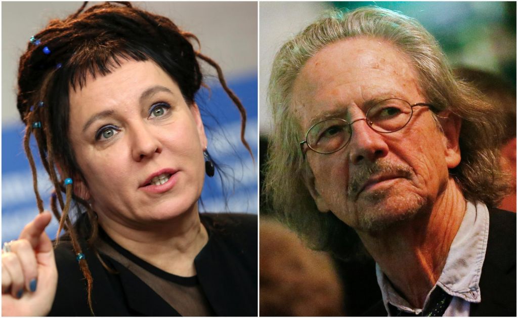 FOTO:Nobelovi nagradi za književnost prejmeta Olga Tokarczuk in Peter Handke