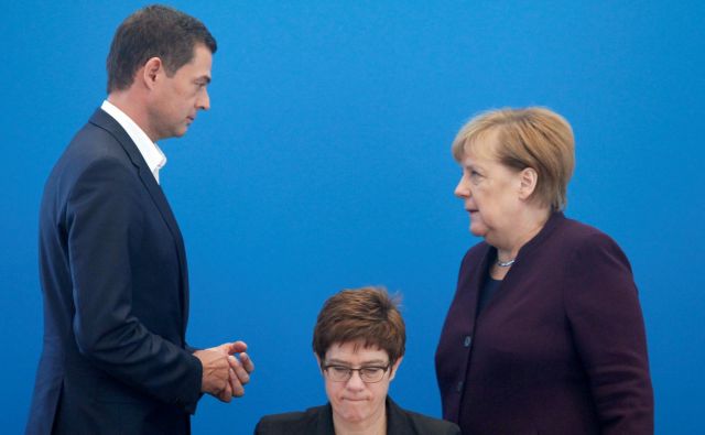 Mike Mohring, Annegret Kramp-Karrenbauer in Angela Merkel