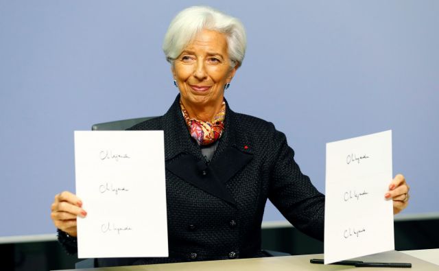 Christine Lagarde bo bo imela po funkciji pravico do svojega podpisa na evrskih bankovcih, ki jih bodo tiskali od 1. januarja 2020. Foto Reuters