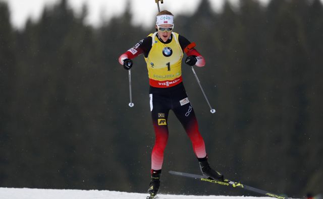 Prvi biatlonski šprint v sezoni je pripadel Johannesu Thingnesu Bøju. FOTO: Matej Družnik/Delo