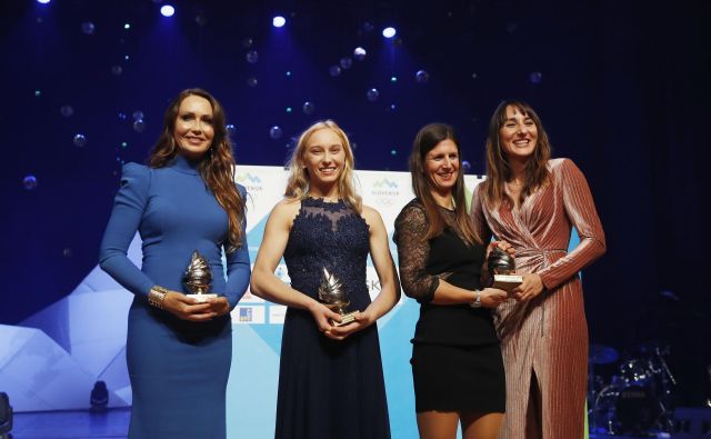 Pred enim letom so bili najboljši Luka Dončić (nagrado je zanj prejela mama Mirjam Poterbin), Janja Garnbret, Tina Mrak in Veronika Macarol. FOTO: Leon Vidic/Delo