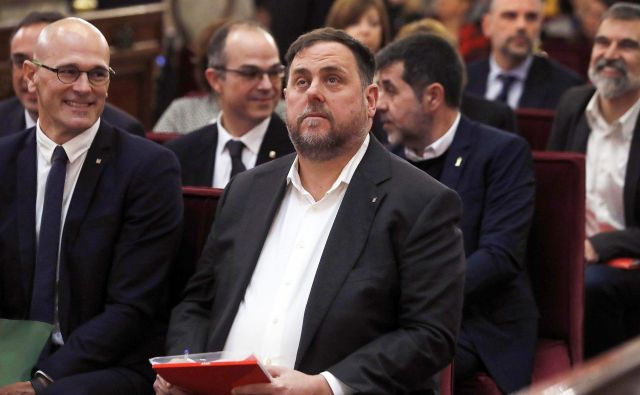 Oriol Junqueras v času sojenja. FOTO: AFP