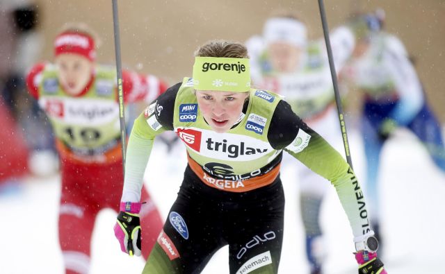 Anamarija Lampič bi tudi v Dresdnu danes in jutri rada nadaljevala zelo uspešno zimo. FOTO: Roman Šipić/Delo