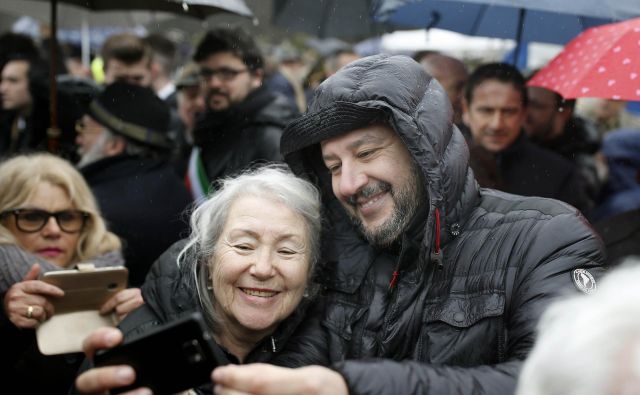 Proslave ob dnevu spomina v Bazovici se je udeležil tudi Matteo Salvini, vodja opozicijske Lige. FOTO: Blaž Samec