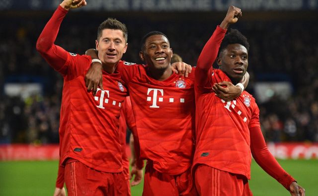 Bayern je že v prvi tekmi osmine finala lige prvakov na Stamford Bridgeu izpolnil svojo nalogo z visoko zmago s 3:0. FOTO: AFP